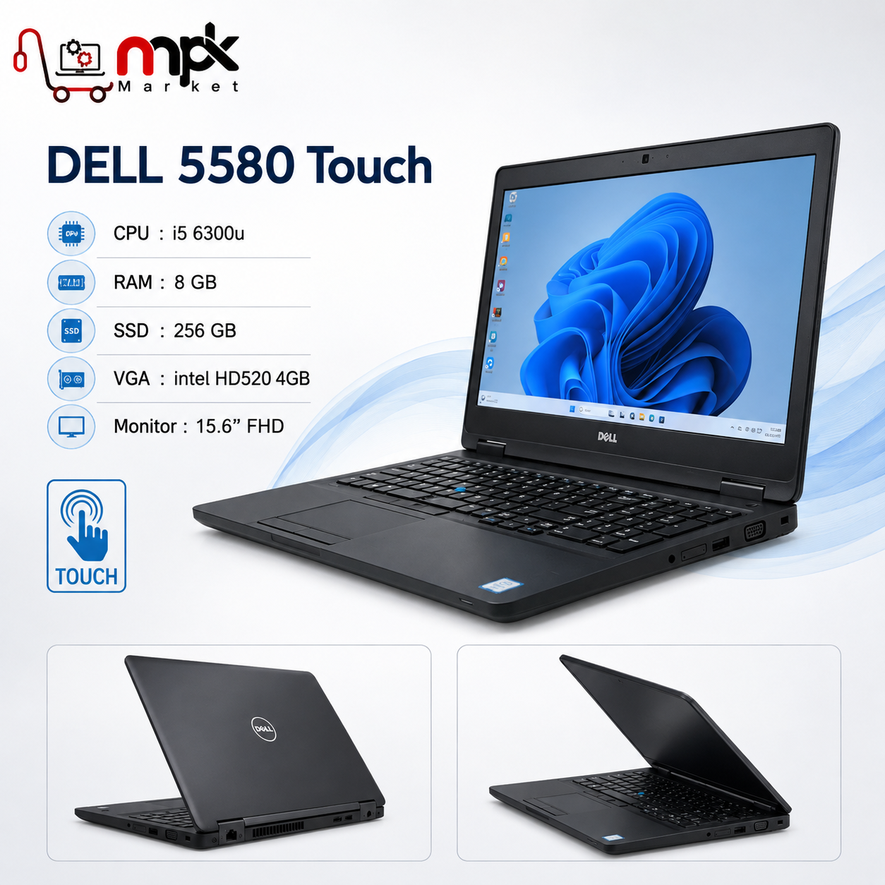 لپ تاپ استوک لمسی دل DELL 5580 touch stock laptop